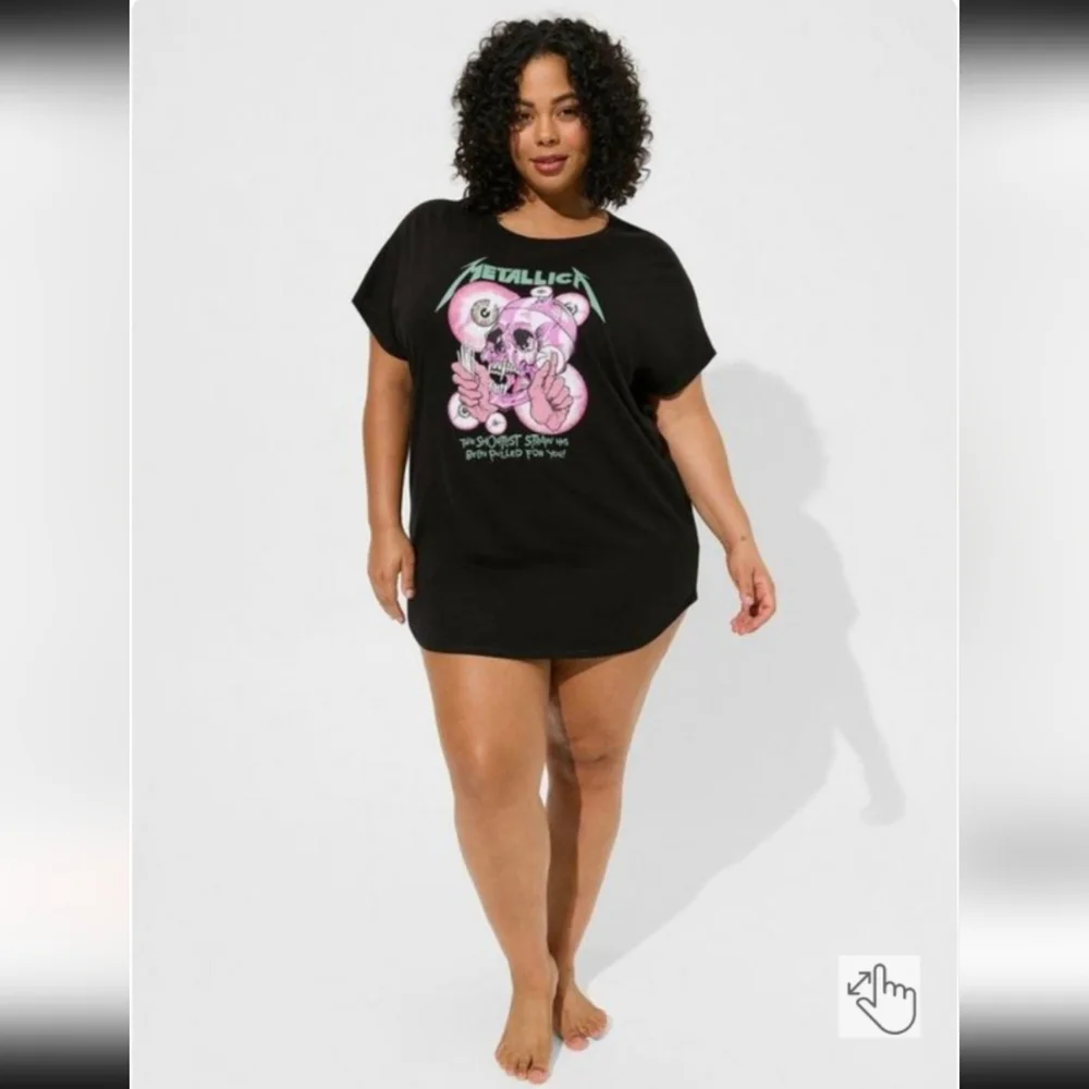 Torrid 6x Metallica Dolman Sleep Tunic - Picture 3 of 8